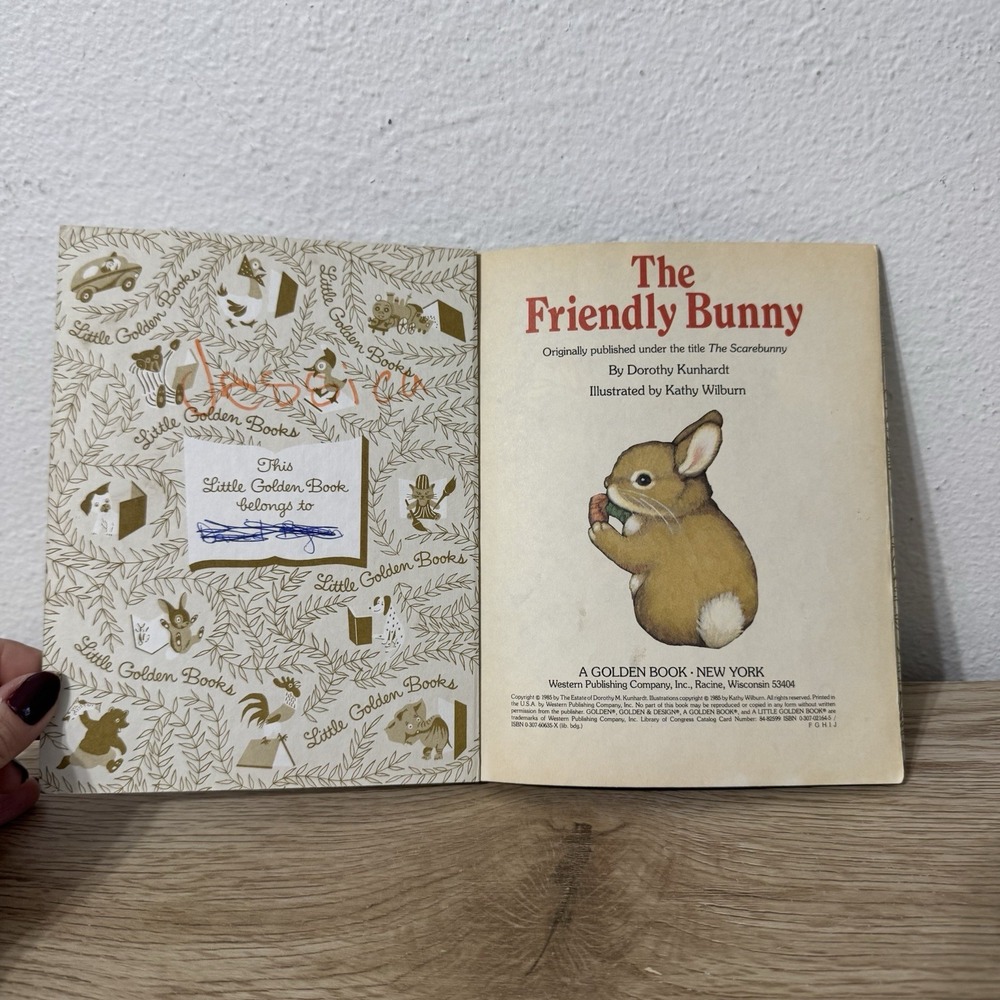 A Little Golden Book The Friendly Bunny 1985 #595 By Dorothy Kunhardt Vintage - Picture 3 of 12